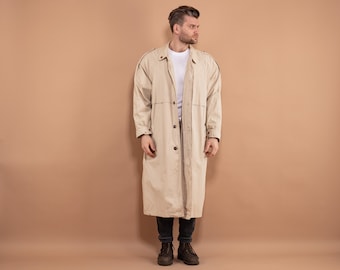 Longline Mac Coat 90's, Size XL Mac Overcoat, Retro Layering Coat, Fisherman Mac Coat, Field Coat, Commuter Coat, Urban Minimalist Outerwear