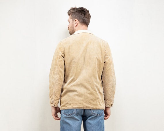 Men's Corduroy Coat, Size Small S, Brown Cord Coa… - image 3