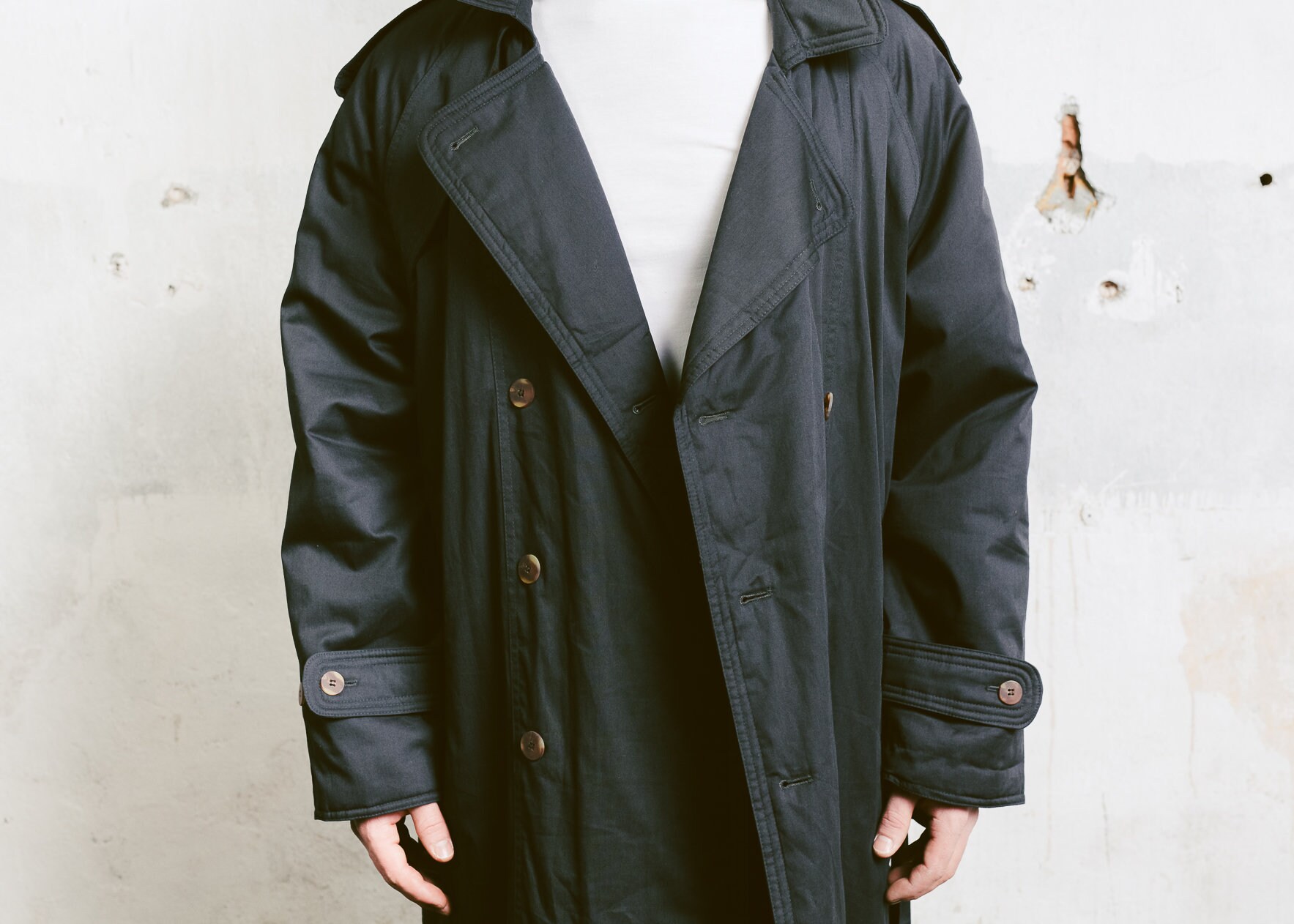 Men Trench Coat . Men's Topcoat Black Rain Coat Mac Coat Duster Coat ...