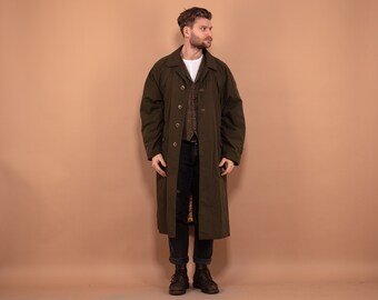 Oversized Mac Coat 90's, Size XL Mac Overcoat, Retro Layering Coat, Fisherman Mac Coat, Field Coat, Commuter Coat, Minimalist Outerwear