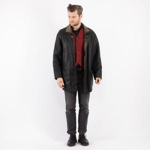 90&#39;s Men Sheepskin Coat, Size M/L Vintage Shearling Coat, Retro Leather Coat, Yellowstone Coat, Rugged Western Sheep Coat, Mens Clothing