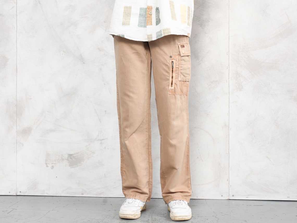 Napapijri Cargo Pants vintage utility men beige canvas | Etsy