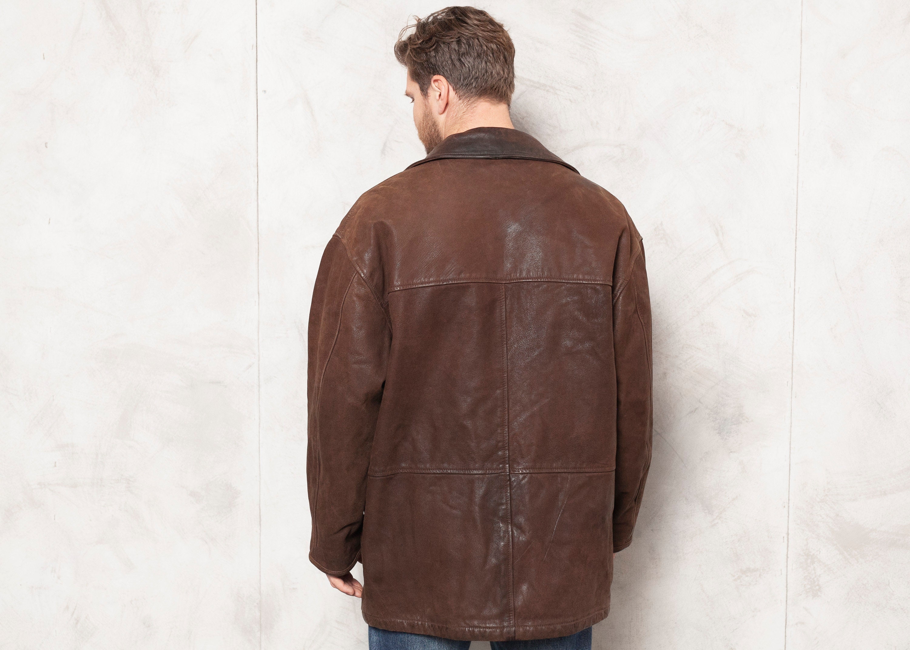 HUGO BOSS Leather Jacket Vintage 90s Biker Jacket Brown Biker Leather Jacket Unisex Grunge Jacket Streetwear Jacket size Extra Large 2XL HUGO BOSS Leather Jacket Vintage 90s Biker Jacket Brown Biker Leather Jacket Unisex Grunge Jacket Streetwear Jacket size Extra Large 2XL
