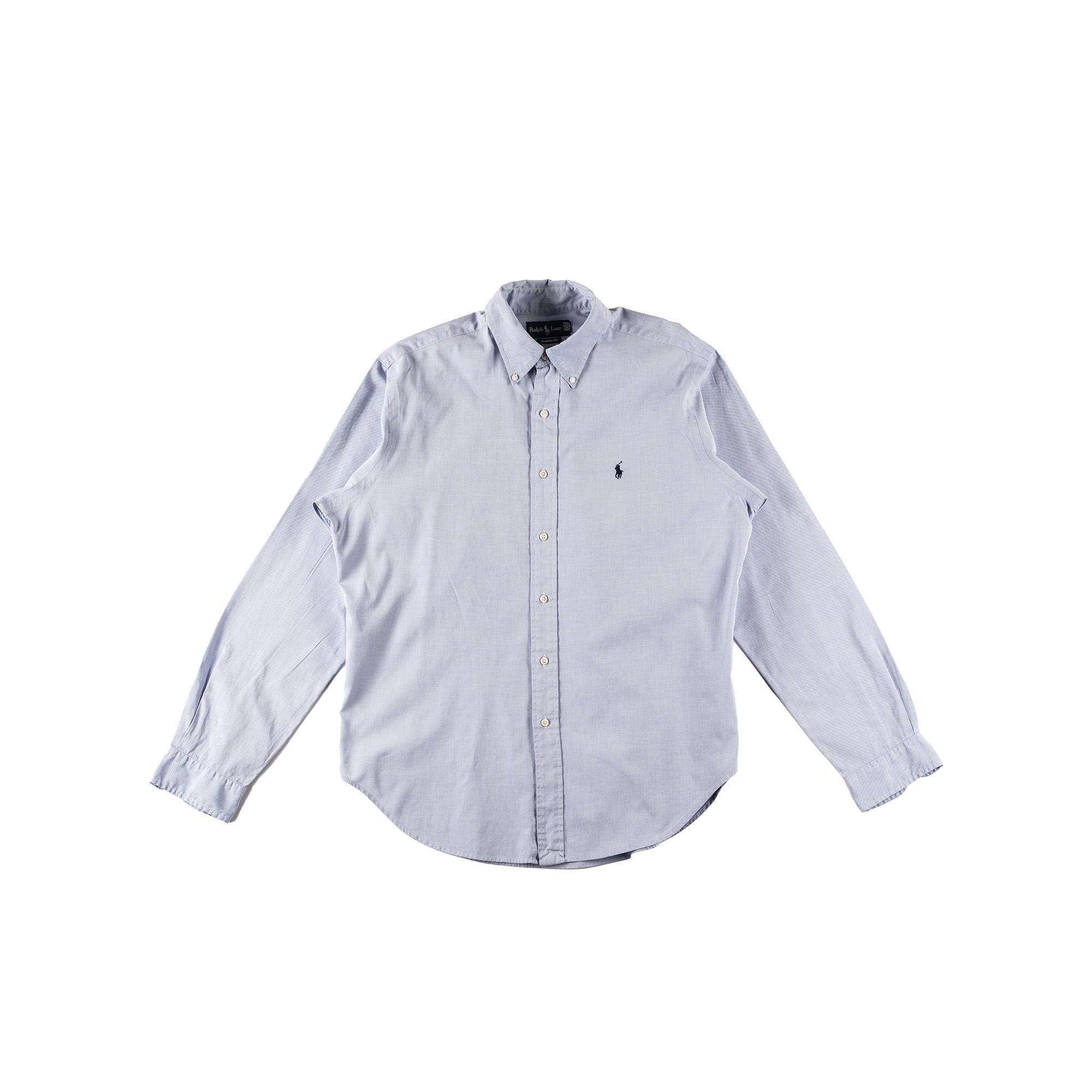 Vintage Ralph Lauren Blue Oxford Shirt Mens Medium Button Down 2000s Classic Preppy Cotton Shirt Ivy League Style RL