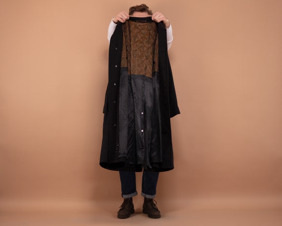 Longline Wool Blend Coat 90s, Size XL, Men Minima… - image 4