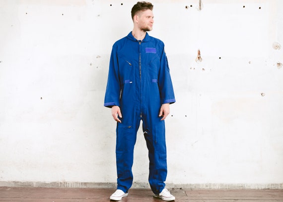 blue work jumpsuit