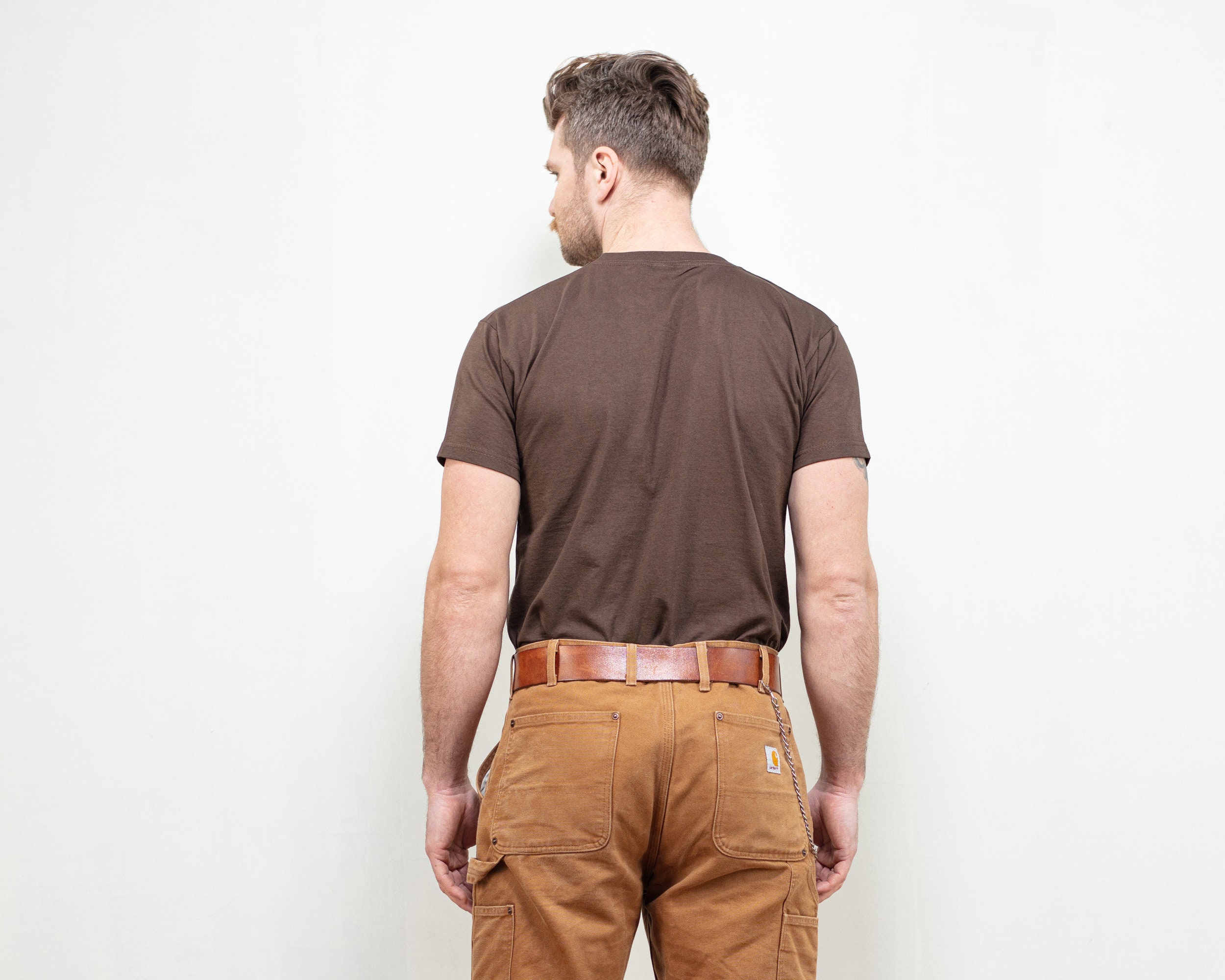 ★GENERAL IDEA★ Essential Basic Round T-Shirt BROWN WBD3L01 Essentials - T Shirt - Brown