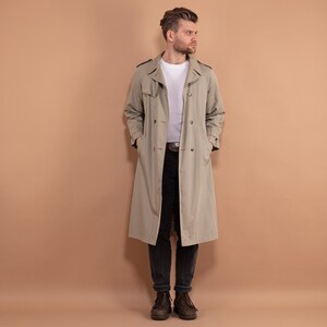 90's Classic Trench Coat, Size S Vintage Trench Coat, Double Breasted Coat, Office Coat, Men Clothing, Spring Coat, Minimalist Outerwear image 1