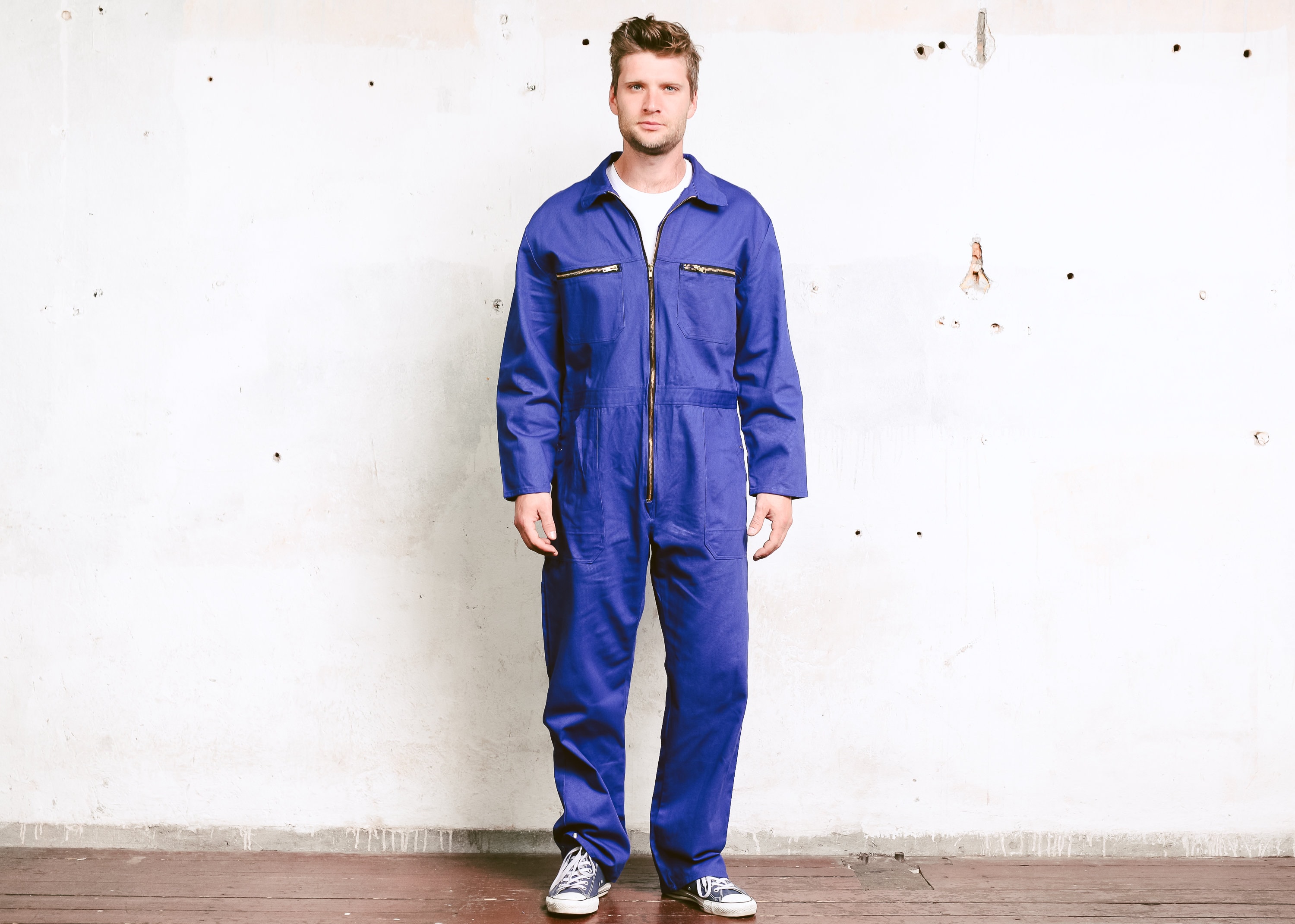 Vintage 90s Men Full Overalls . 90s Jeans Coveralls Men's Jumpsuit
