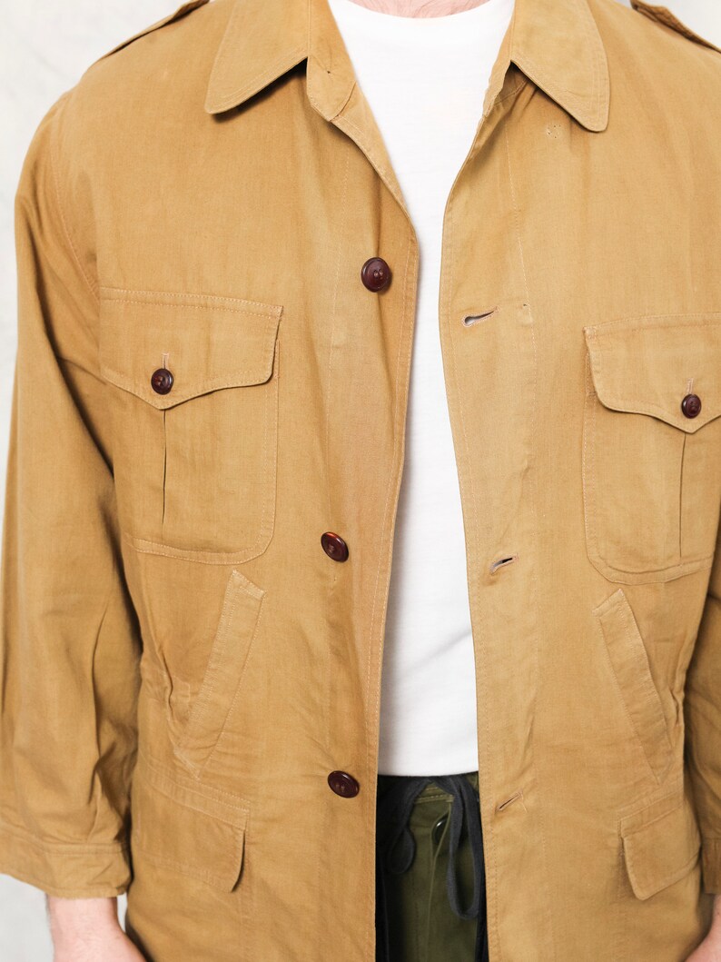 Bond Street Men Jacket vintage 80s bold brown cotton jacket causal parka jacket London everyday wear boyfriend gift fashion size large