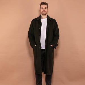 Vintage Dark Olive Green Wool Coat, Size 42 Short (42S