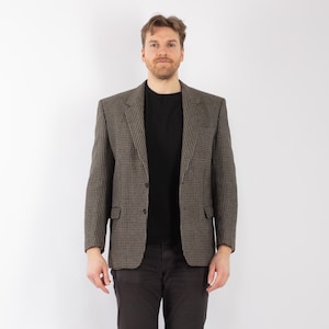 70er Jahre Herren Grauer Wollblazer, Größe L Vintage Wolljacke, Retro Sakko, Altes Geld Stil, Herrenbekleidung, Kulturerbe, Preppy Academia