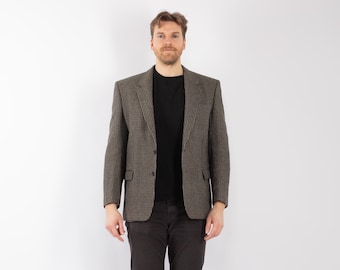 70s Vintage Gray Wool Blazer, Retro Sport Coat, Men's Size L
