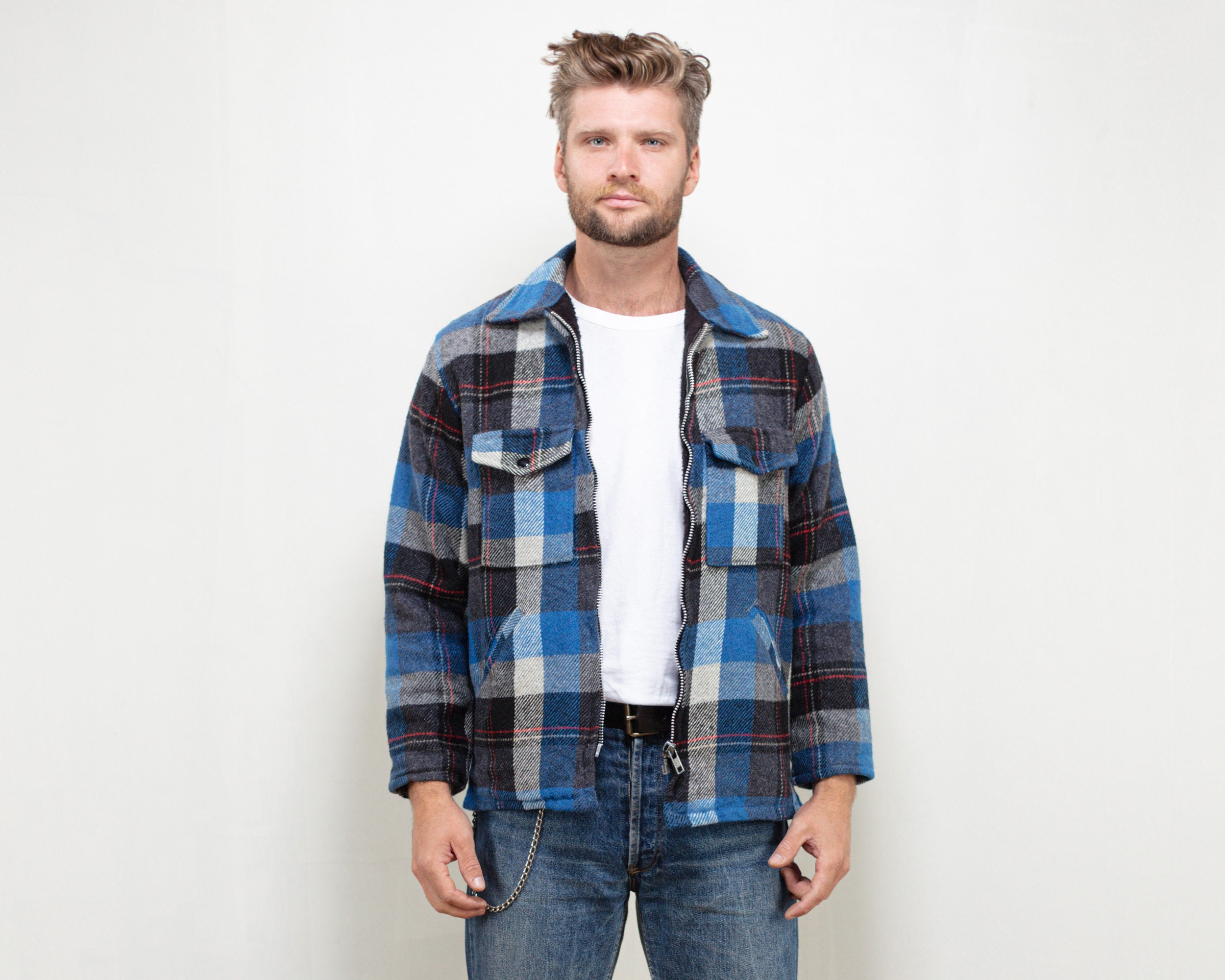 plaid work jacket