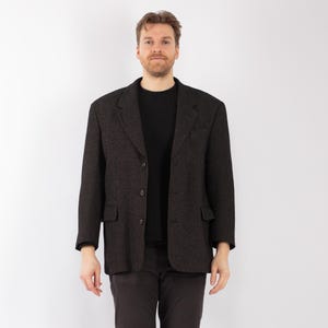 70er Jahre Graue Wolle Blazer Jacke, Größe M / L Vintage Wolljacke, Retro Sport Mantel, altes Geld Stil, Herrenbekleidung, Kulturerbe, Preppy Sport Mantel