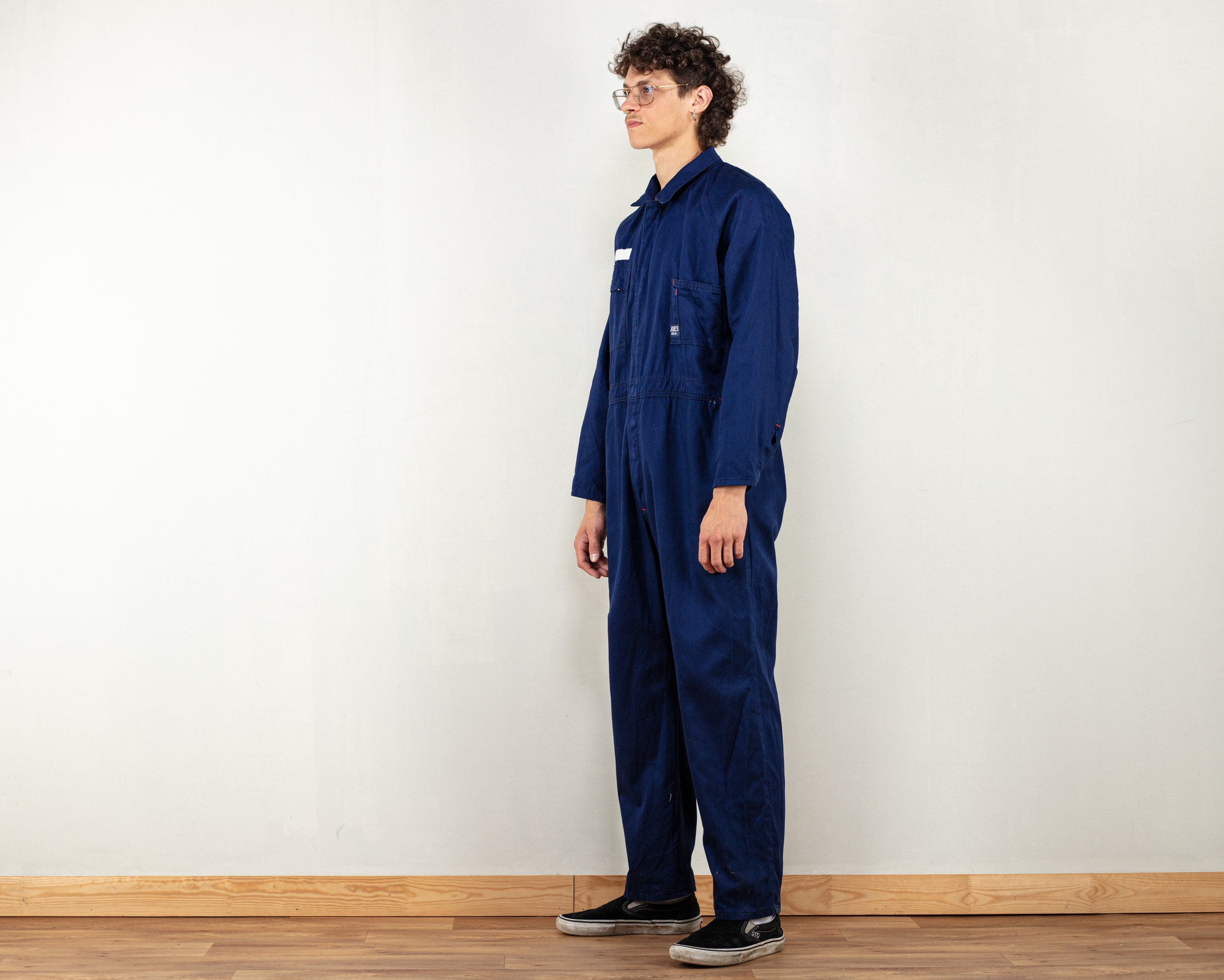 Men Work Overall vintage 80s indigo blue work jumpsuit urban overalls