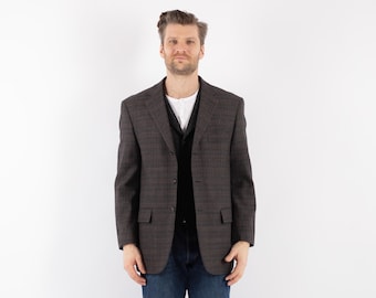 Vintage Gray Wool Blazer Jacket, Men's Size L