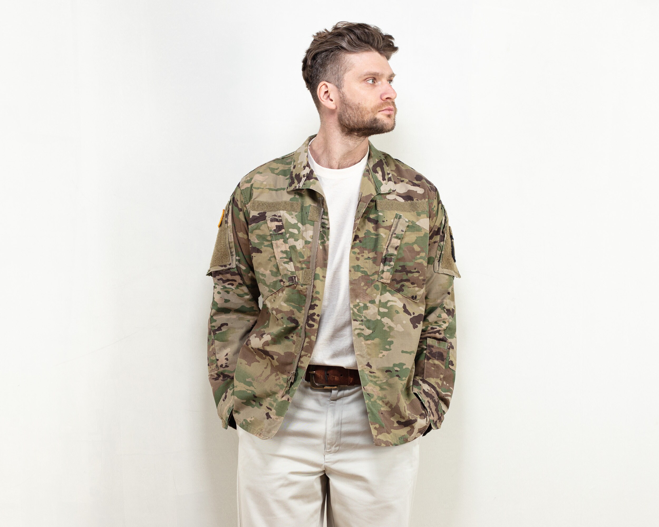 NATO Camofalge Jacket vintage army camo jacket field overshirt light