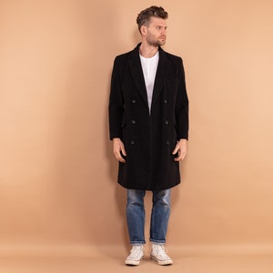 90s Wool Blend Coat, Size S Small, Men Vintage Classic Wool Overcoat, Retro Outerwear, Elegant Gray Coat, Office Coat, Minimalist Outfit