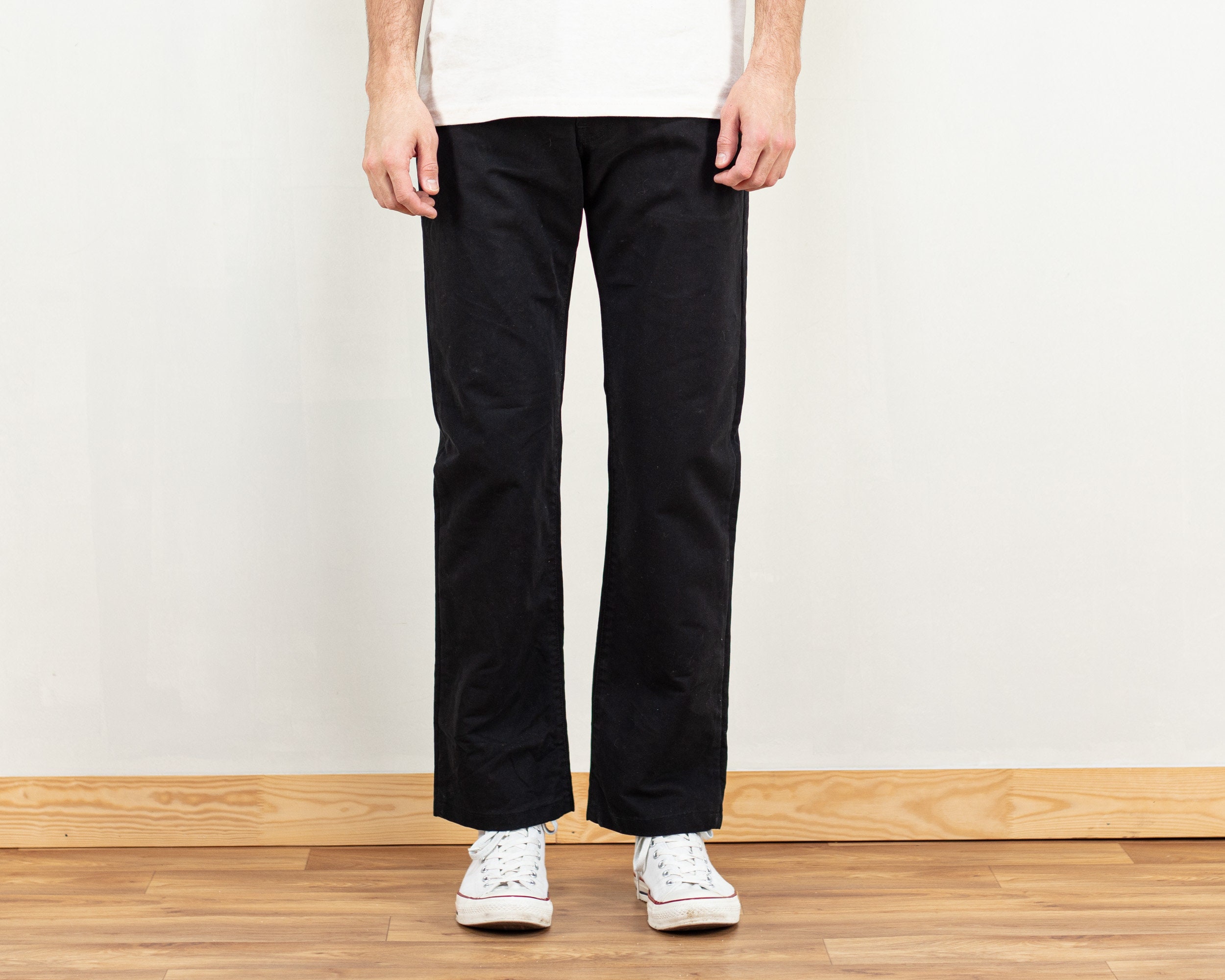 Black LACOSTE Pants men vintage 90s 