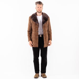70's Western Suede Coat, Size M Vintage Men's Suede Coat, Western Cowboy Coat, Mens Clothing, Trapper Apparel, Old Fashioned Outerwear