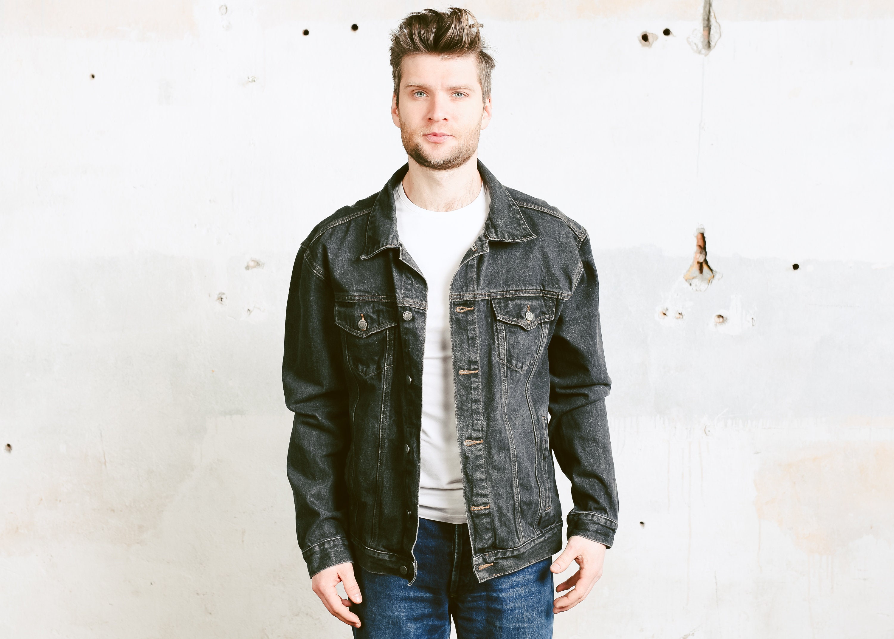 Vintage 90s Jeans Jacket . Mens 90s 