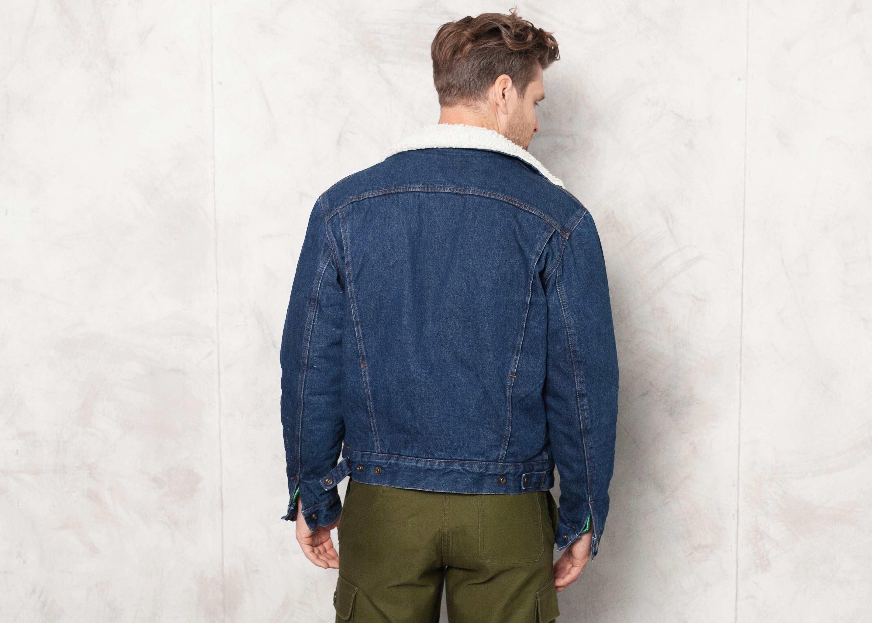 RIFLE Sherpa Denim Jacket Vintage 80s 