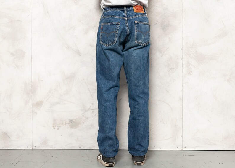 Henry Choice Jeans Men vintage men denim pants faded light wash zipper fly men/'s clothing boyfriend gift size 33-34