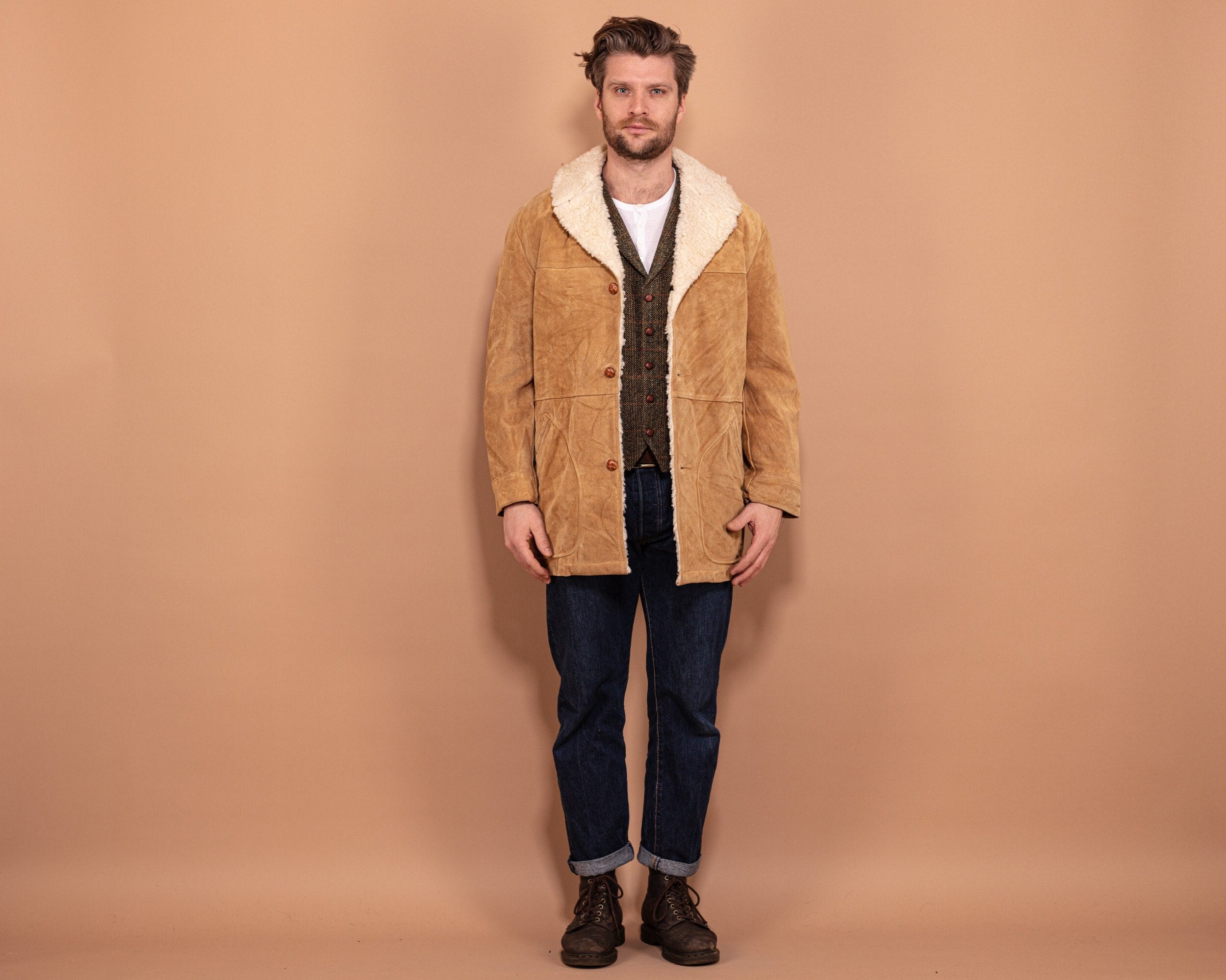 Mens suede winter coats deals