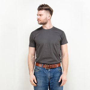 Grey Men&#39;s T-Shirt basic men short sleeve shirt plain summer shirt tee vacation tshirt minimalist boyfriend gift