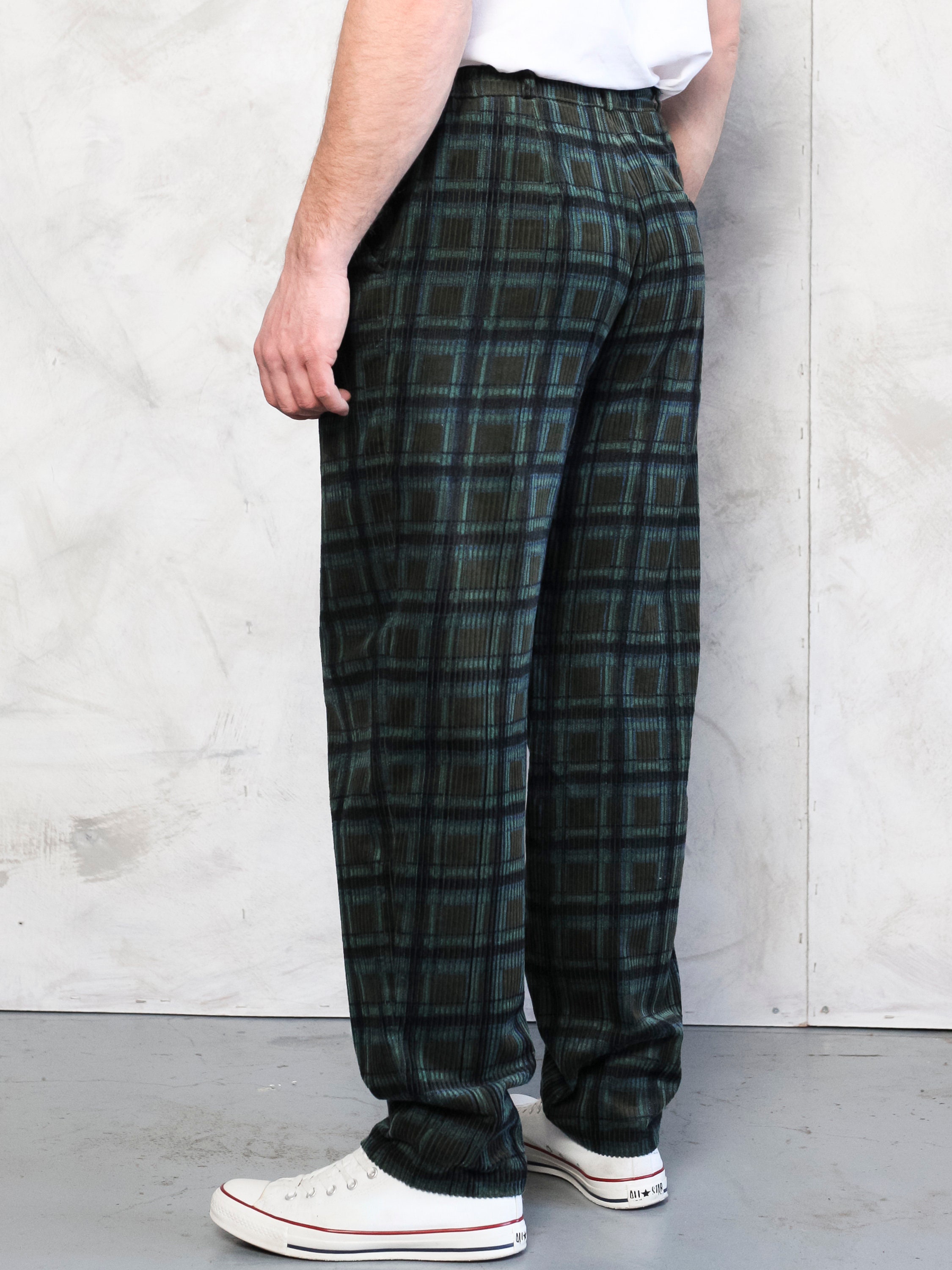 dark green cord trousers