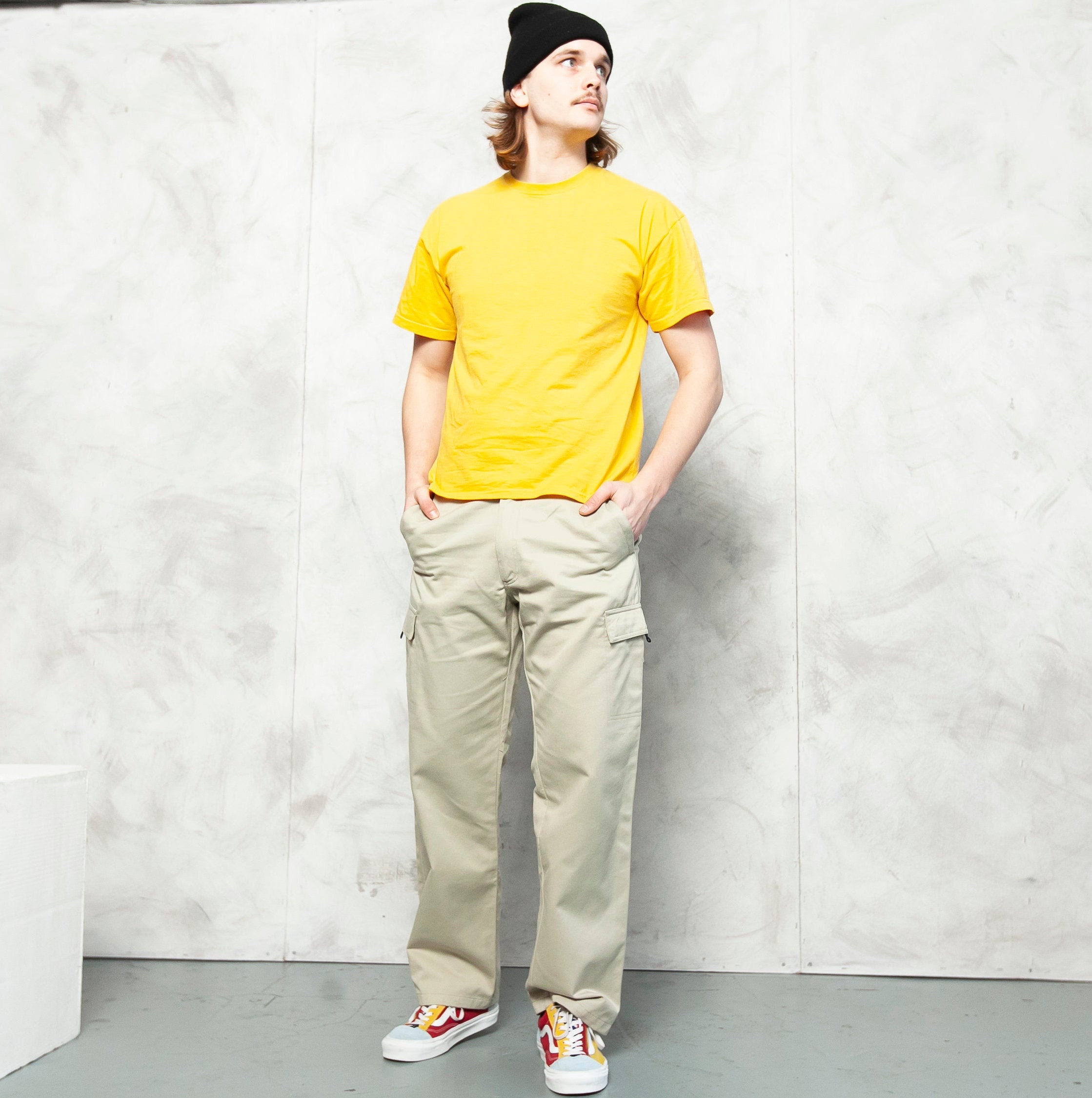 Beige Cargo Pants Vintage 90s Utility Men Trousers Relaxed Fit Etsy beige-cargo-pants-vintage-90s-utility-men-trousers-relaxed-fit-etsy