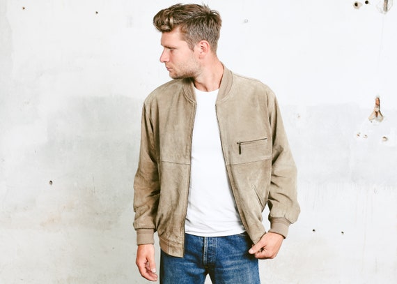beige bomber jacket men