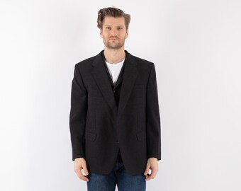 70s Vintage Gray Wool Blazer, Retro Sport Coat, Men's Size M/L