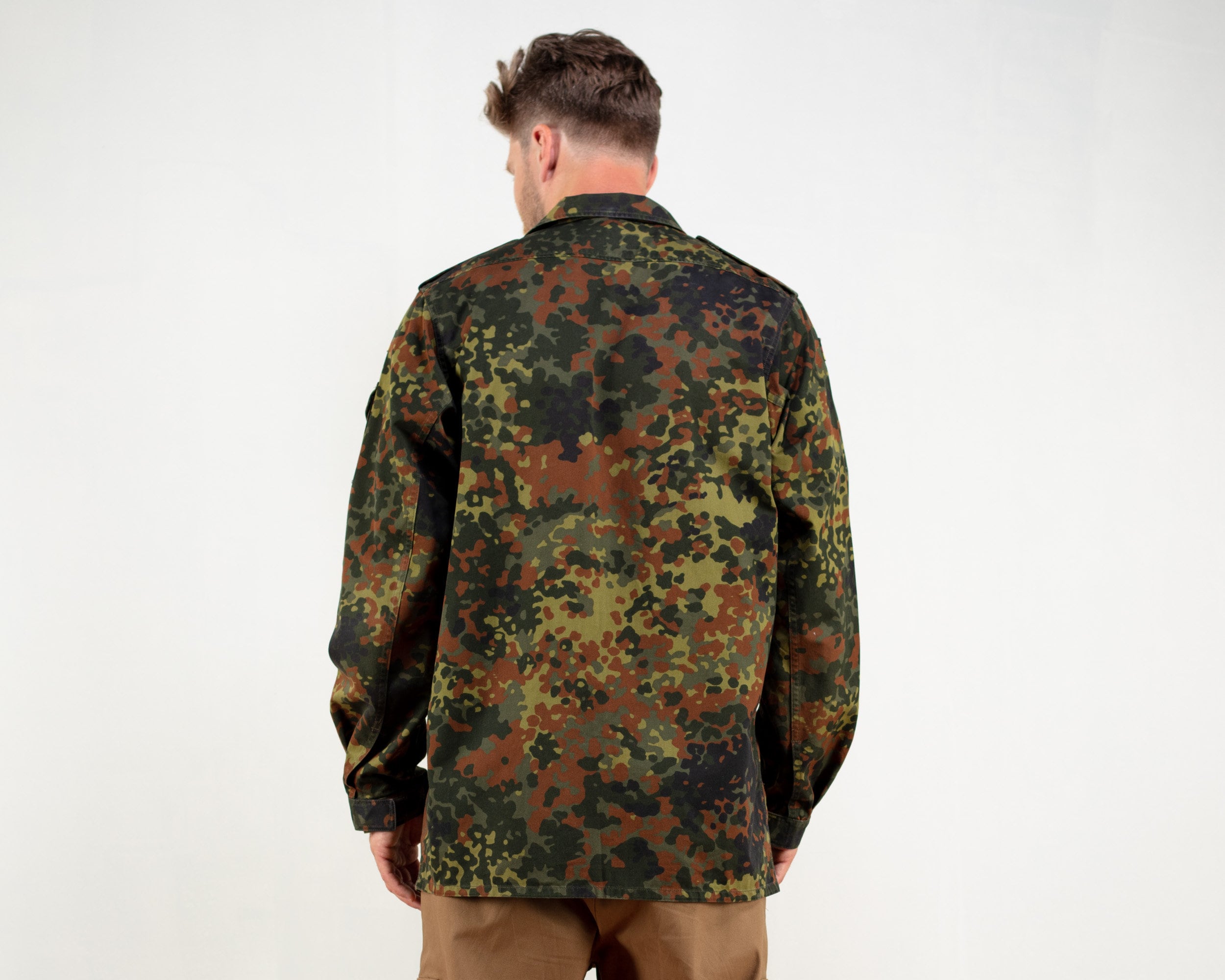 Flectarn Camo Jacket german military surplus vintage 90s cargo jacket jacket boyfriend gift