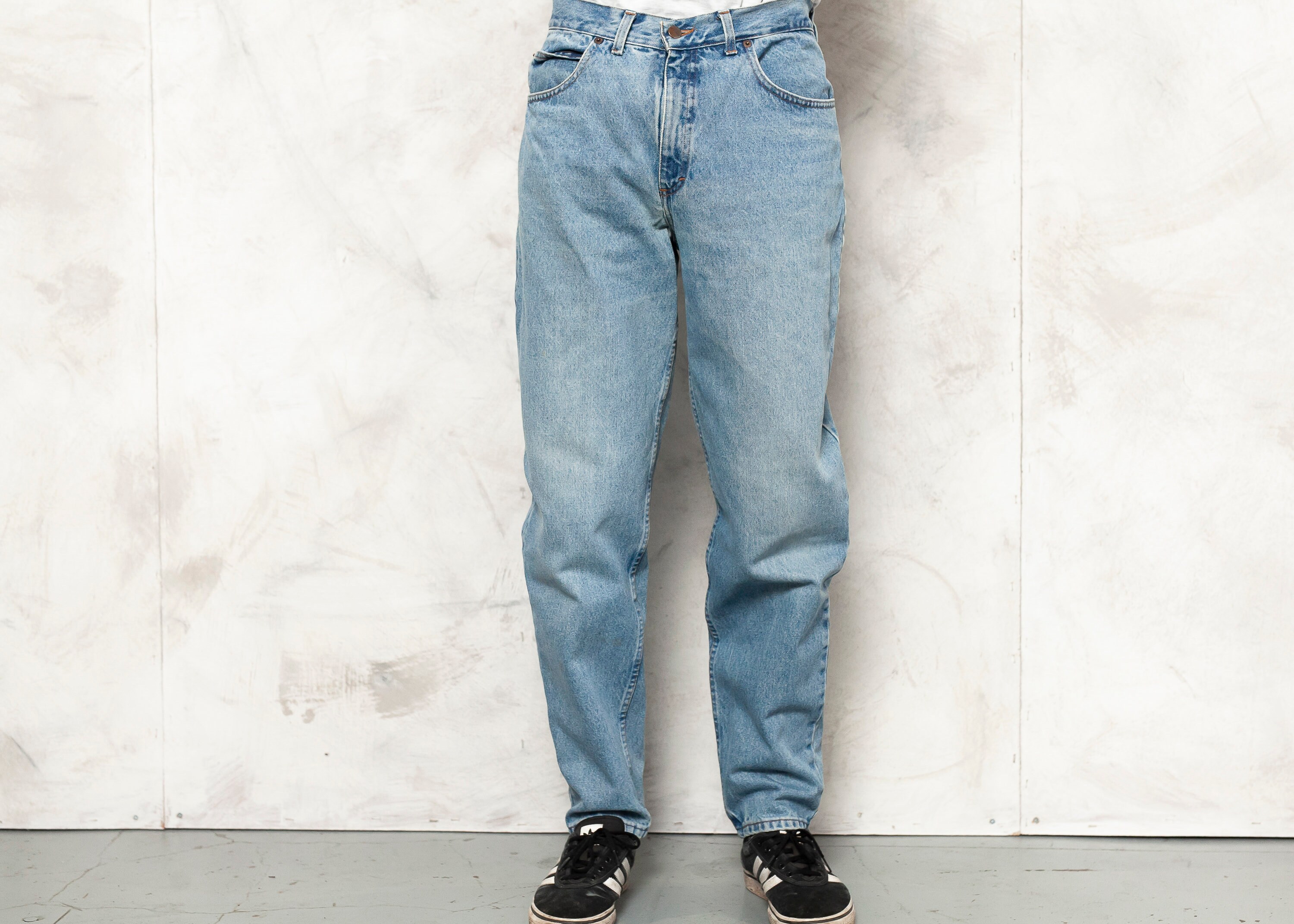 90s Men Jeans Vintage Denim Pants Ligt 