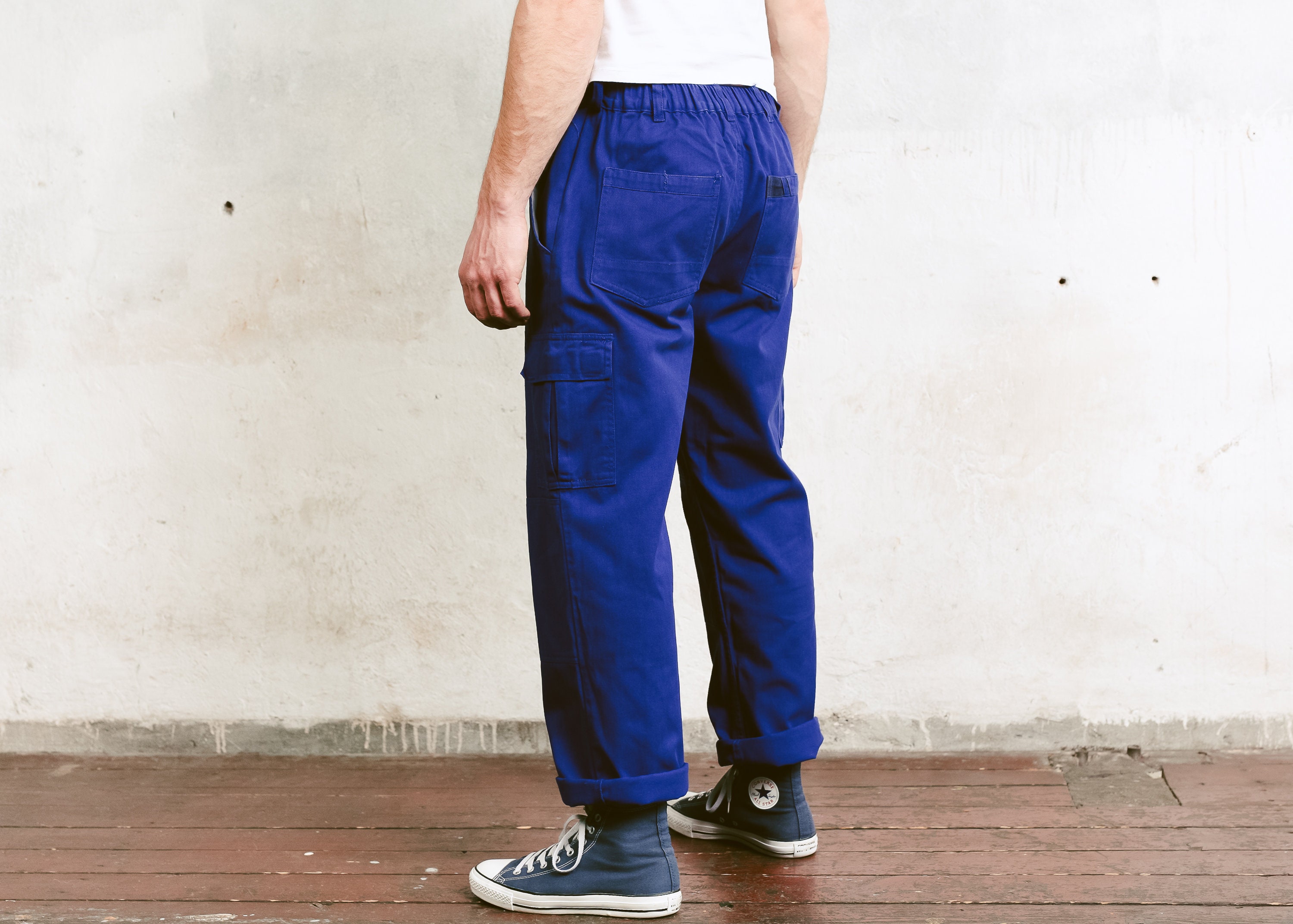 90s Men Chore Pants . Ink Blue 1990s Work Pants Men Ankle Pants Cotton ...