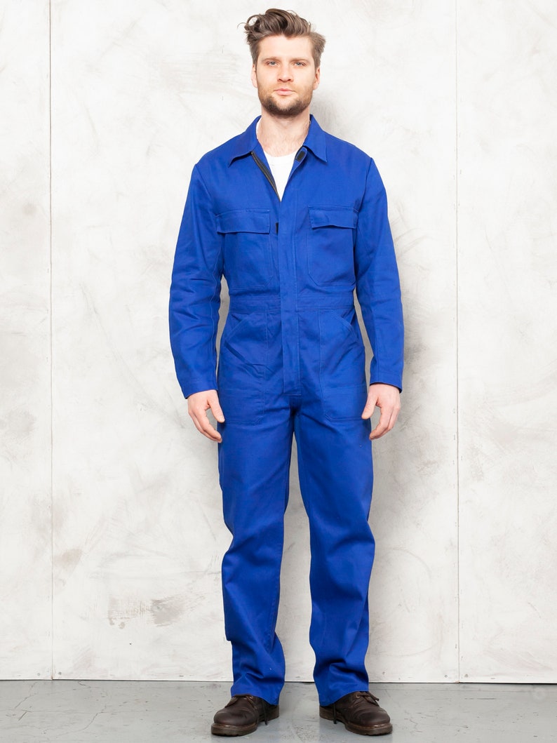 Blue Work Jumpsuit Coveralls Vintage 1990s 0veralls Men Etsy