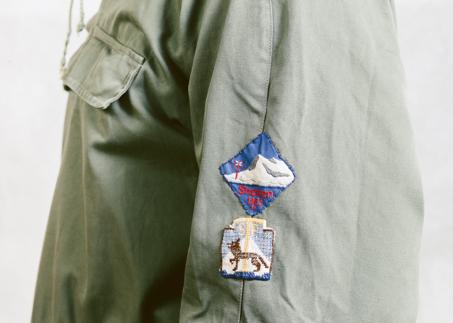 Vintage 1940s Smock JACKET . Mens 40s Anorak Jacket Khaki Green Post