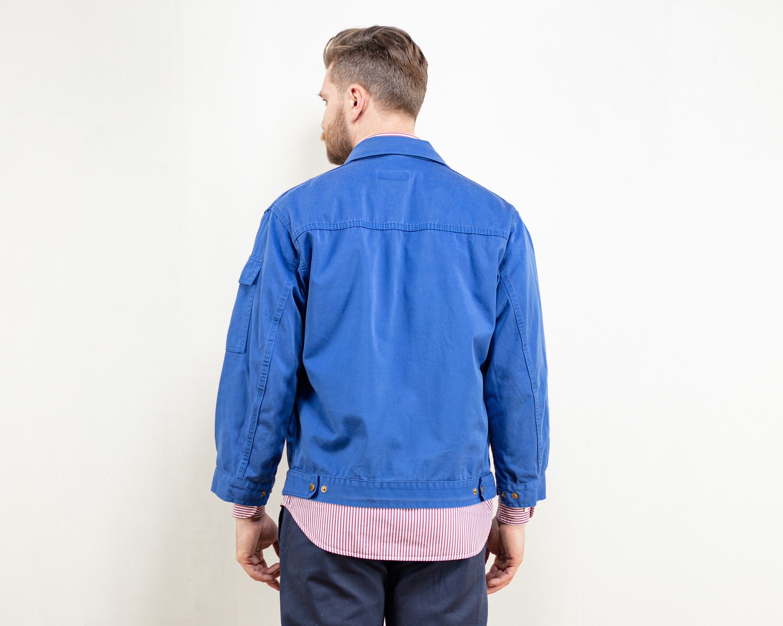 Indigo Blue Chore Jacket vintage work jacket 1990's men workwear