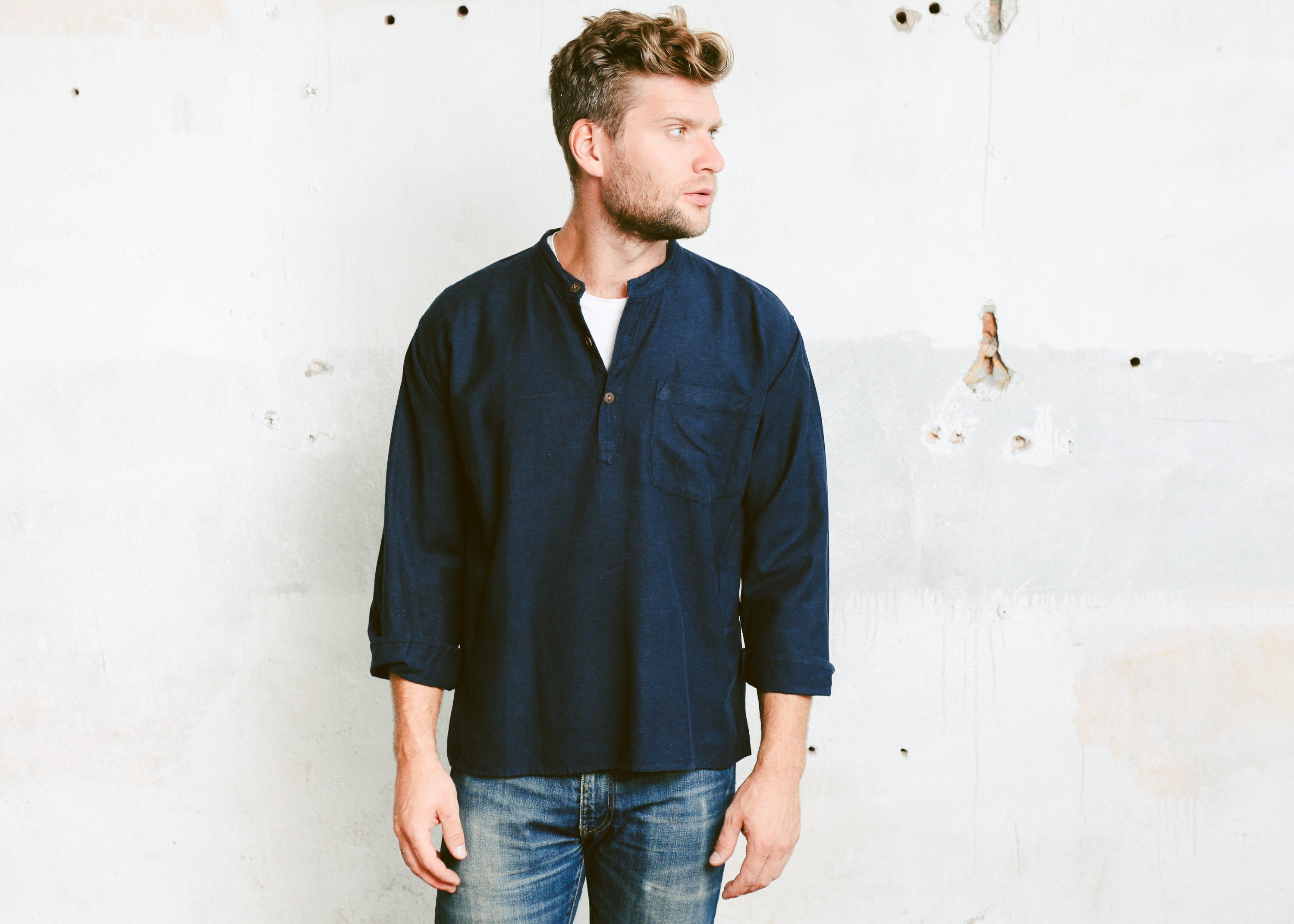 navy smock top