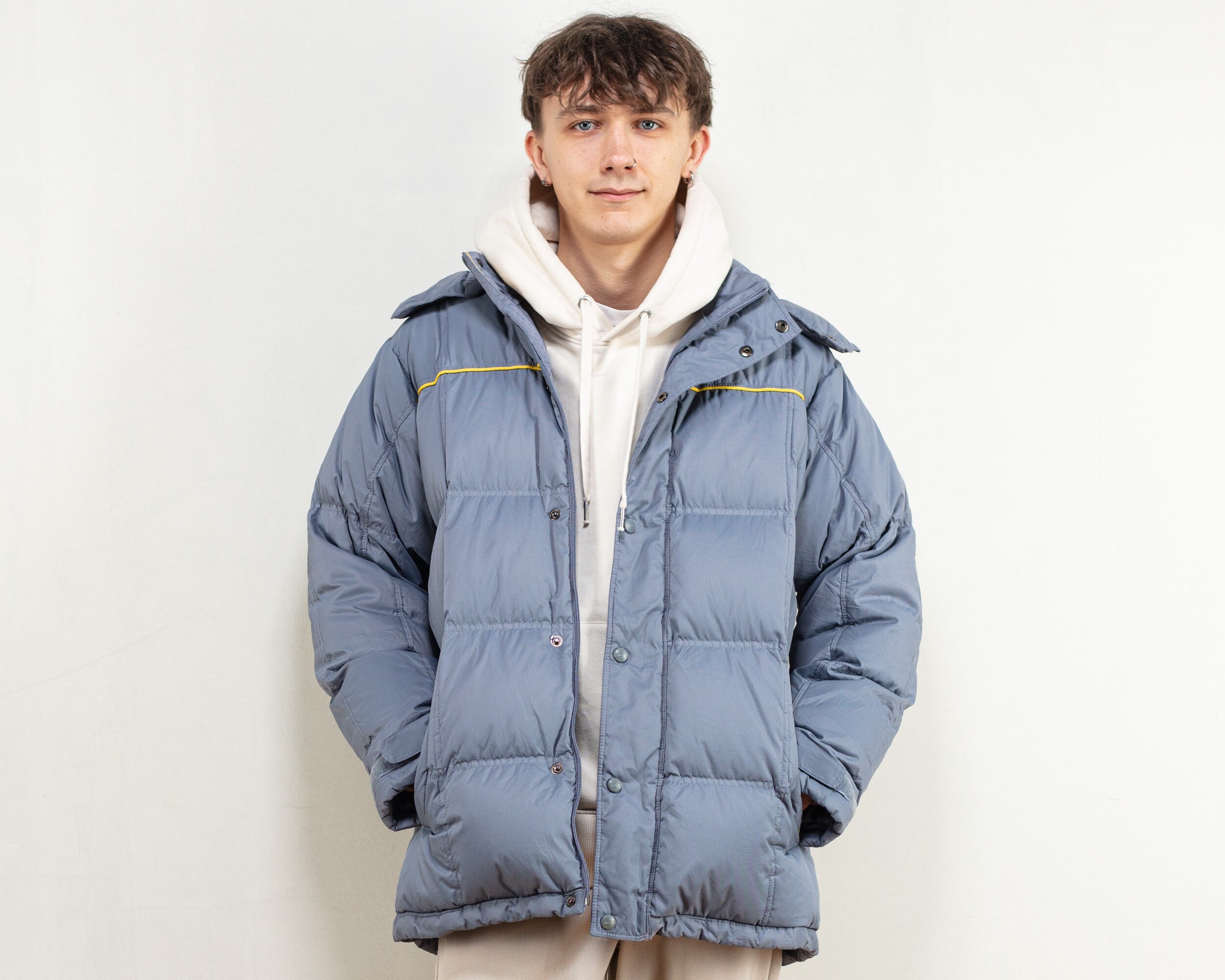 Nike Men Puffer 90s Insulated Down Jacket Men Grey Puffer - Etsy