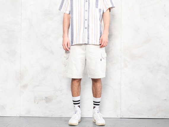 Beige Cargo Shorts Men Vintage 90s 