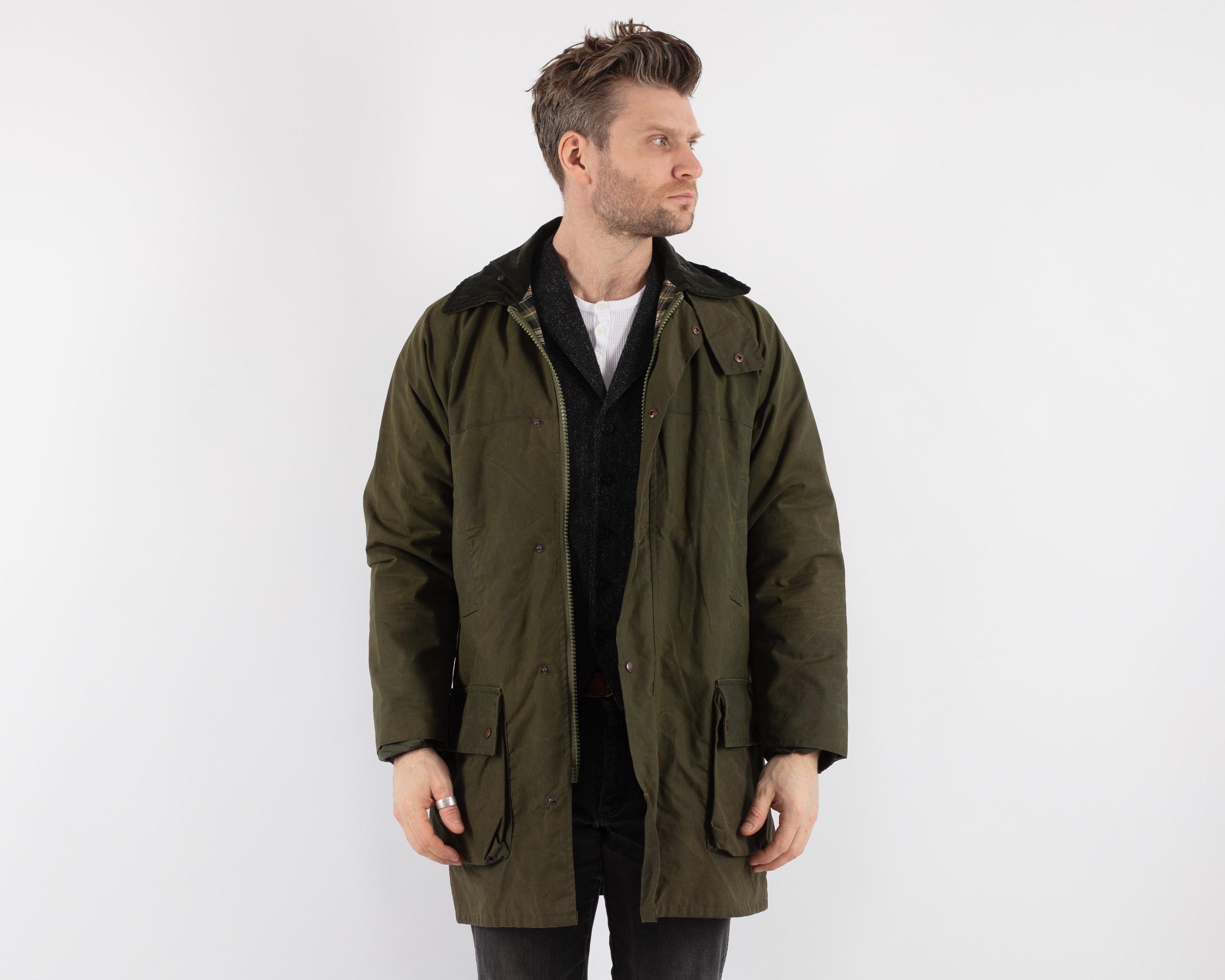 90s Vintage Green Waxed Cotton Coat, Fieldwear Men's Size M - Etsy