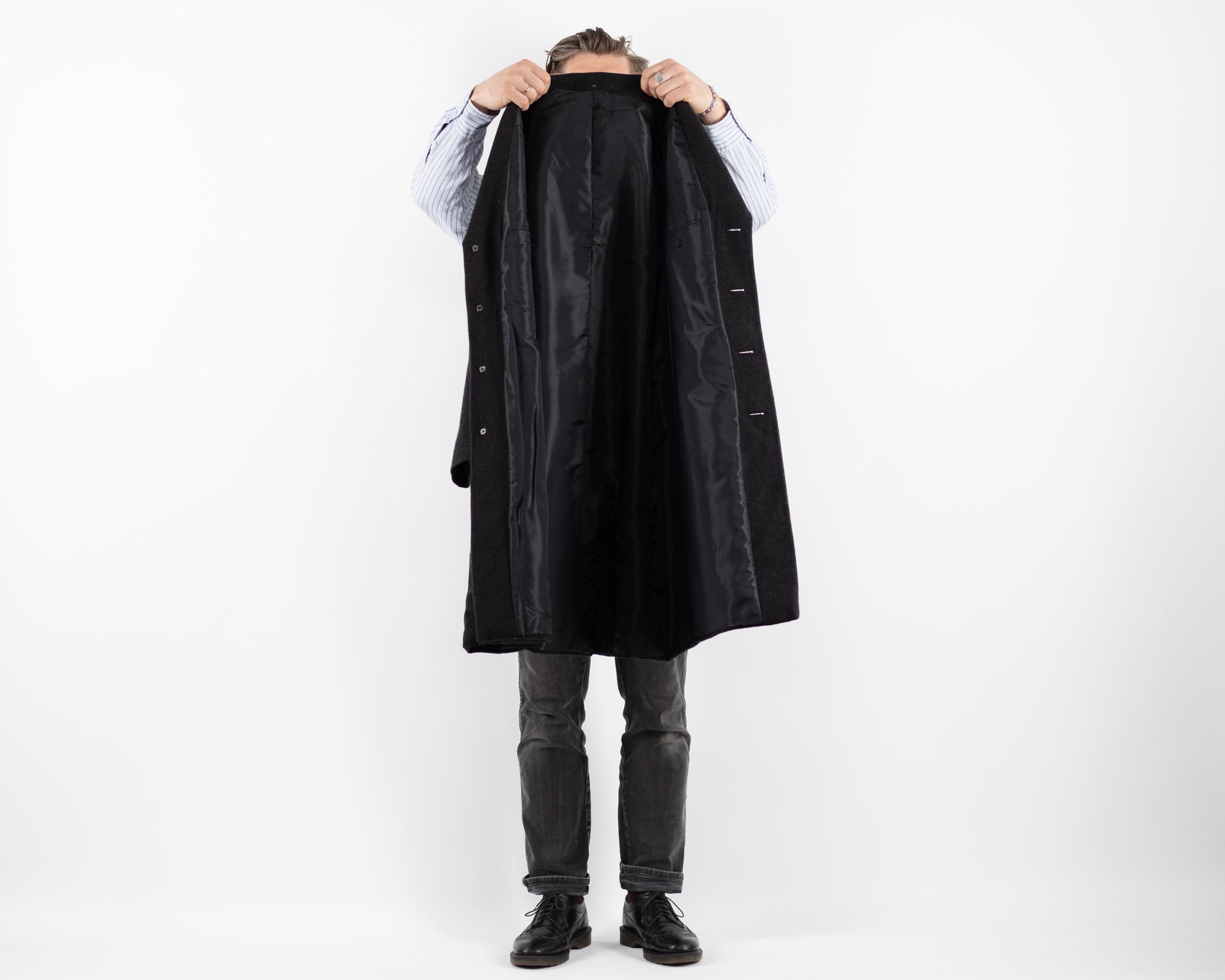 00s Vintage Wool Blend Overcoat, Gray, Retro Style, Men's M/L - Etsy