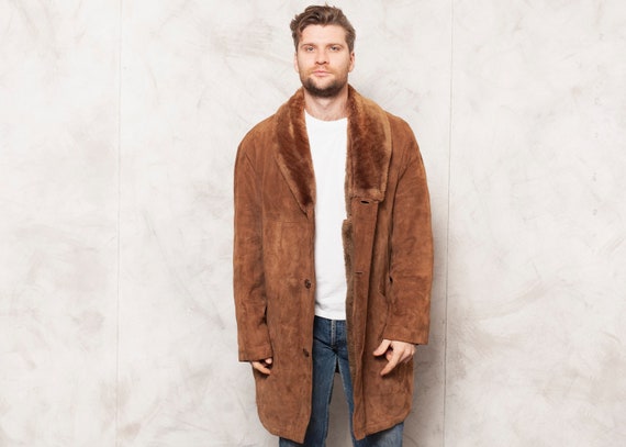 Sherpa Winter Coat Vintage 70s Light Brown Sherpa