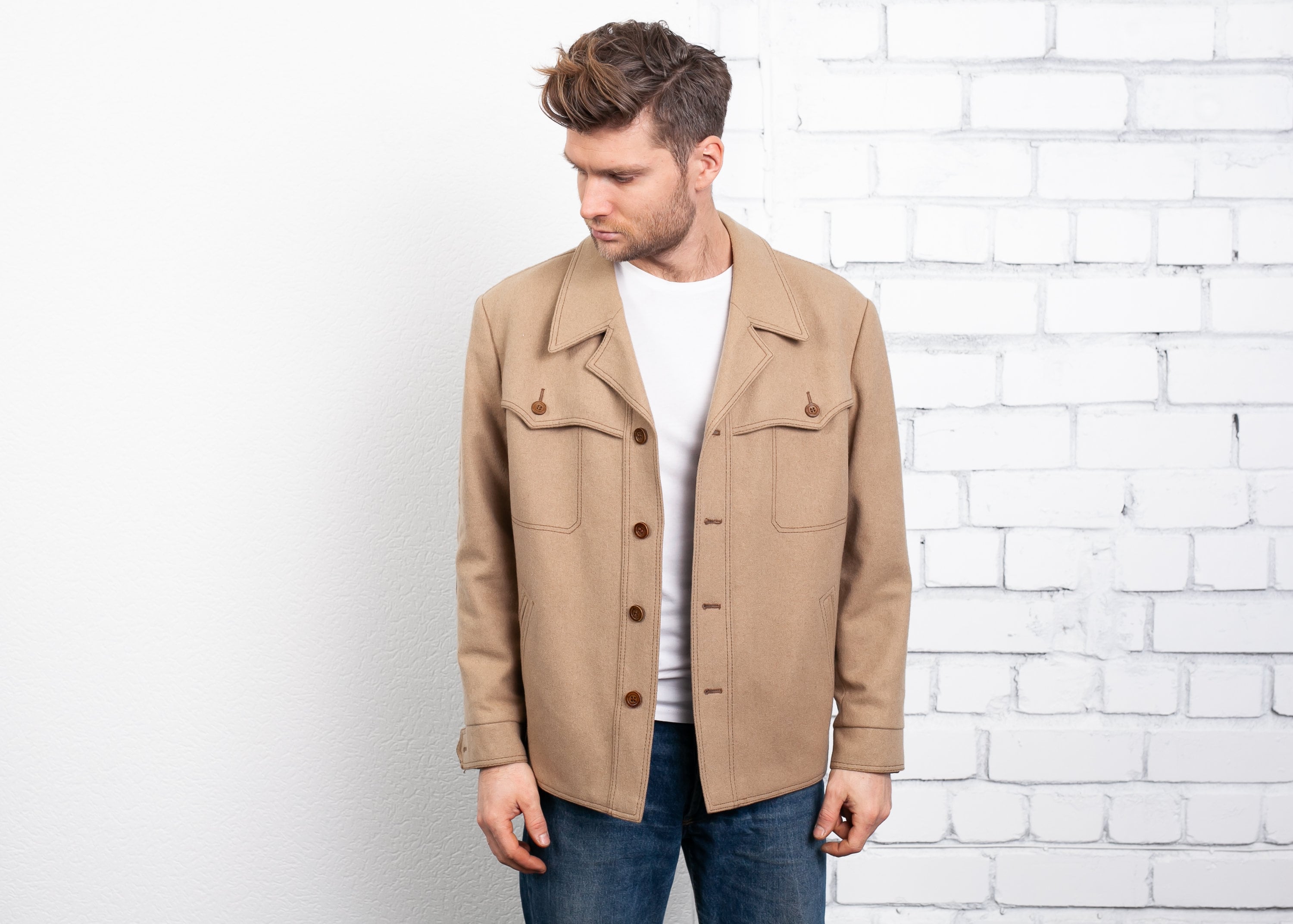 tan wool jacket mens