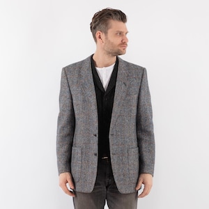 70&#39;s Tweed Style Wool Blazer, Size L Vintage Wool Jacket, Retro Sport Coat, Wool Jacket, Mens Clothing, Heritage, Preppy Academia Blazer