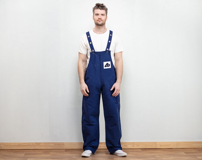 Blue Men 90's Dungarees men jumpsuit urban overalls cargo everyday overalls onsie men clothing size extra large xl