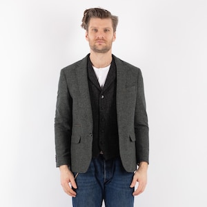 Graue Herren Wolle Blazer Jacke, Größe S / M Vintage Wolljacke, Retro Sport Mantel, Graue Wolljacke, Traditionsmode, Preppy Old Geld tragen